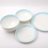 Blue and White Bright Colored Ceramic Porcelain Chinese Dinnerware Sets