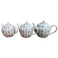 Bulk Gold Rim Arabic Custom Porcelain Ceramic Tea Pot Set