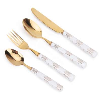 Hot Sale Western 16pcs Flatware Tableware Metal Stainless Steel Cutlery spoon fork set