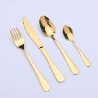 16pcs gold stainless steel spoon forks and knives for events spoons sets