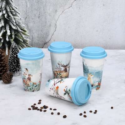 Ceramic cute Christmas mug coffee travel mugs