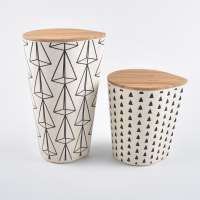 Factory OEM 100% natural bamboo storage canister jar with lid