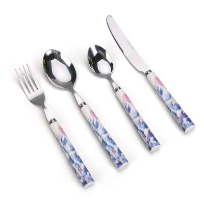 stainless steel cutlery set with ceramic handle spoon fork knife gift sets